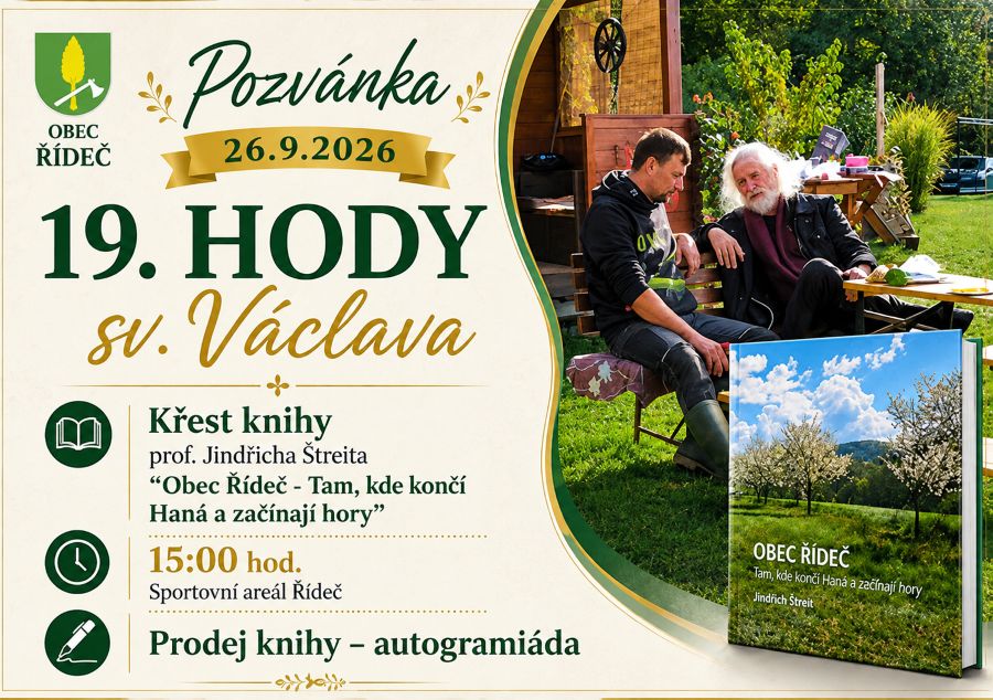 Řídečské hody s křtem kroniky Jindřicha Štreita